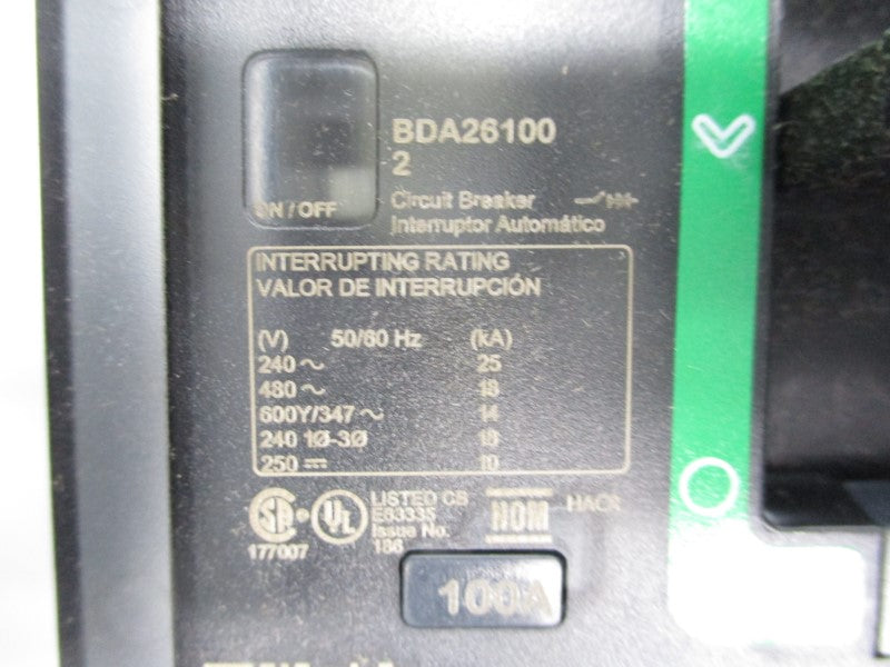 SQUARE D BDA261002 480V 100A (GREEN) NSMP