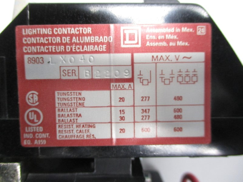 SQUARE D 8903LXO40V02 SER. B 110-120V 30A NSMP