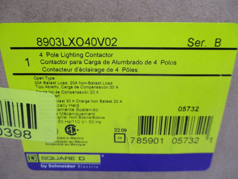 SQUARE D 8903LXO40V02 SER. B 110-120V 30A NSMP