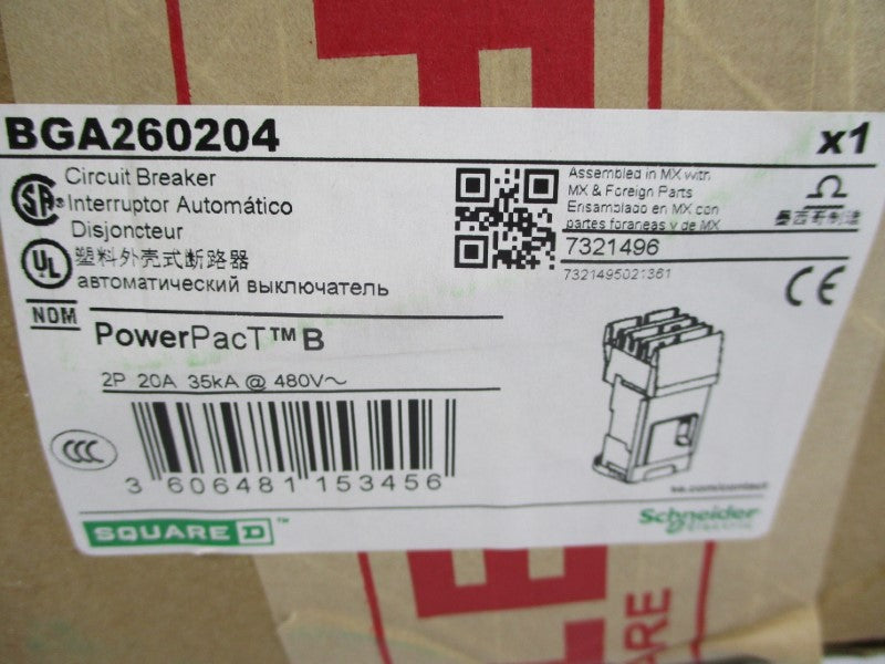 SQUARE D BGA260204 480V 20A (GREEN) NSMP