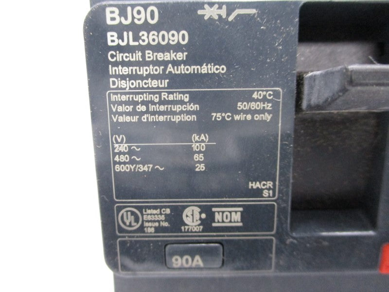 SQUARE D BJL36090 480V 90A (AS PICTURED) NSMP