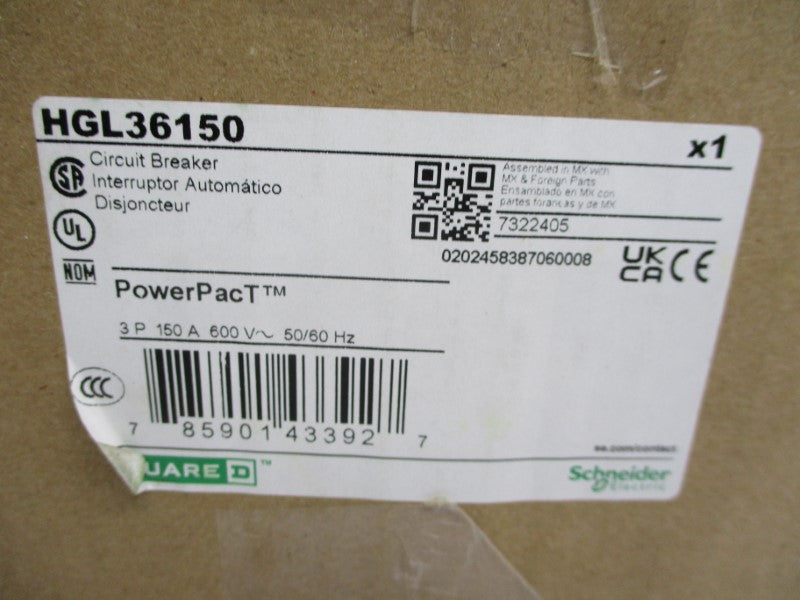 SQUARE D HGL36150 600V 150A (GREEN) NSMP