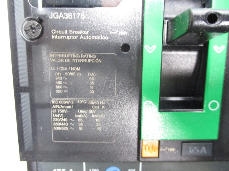 SQUARE D JGA36175 600V 175A (GREEN) NSMP