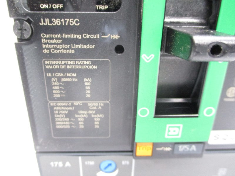 SQUARE D JJL36175C 600V 175A (GREEN) NSMP