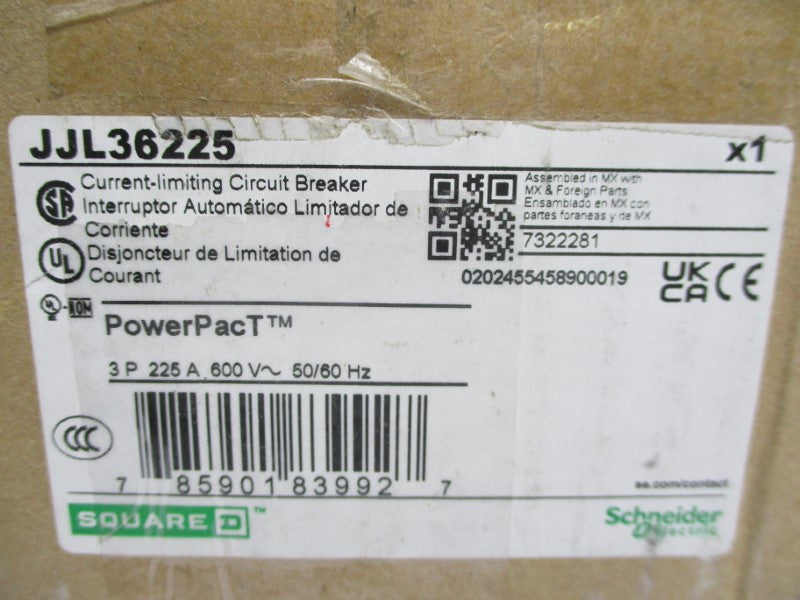 SQUARE D JJL36225 600V 225A (GREEN) NSMP