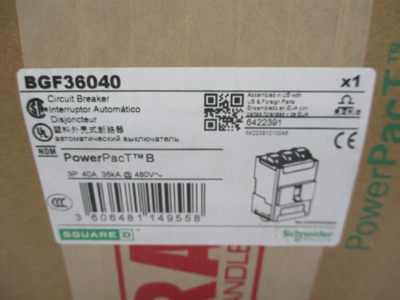 SQUARE D BGF36040 480V 40A (GREEN) NSFS