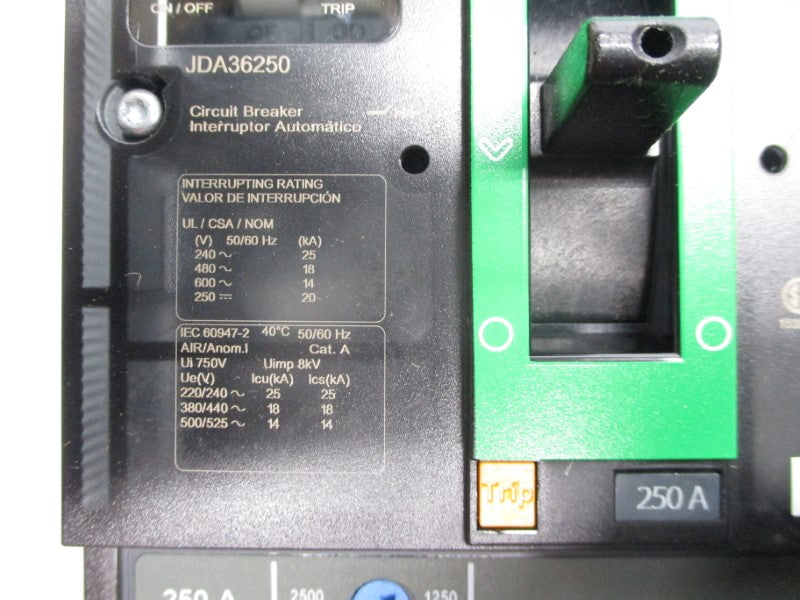 SQUARE D JDA36250 600V 250A (GREEN) NSMP