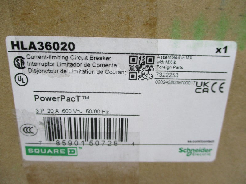 SQUARE D HLA36020 600V 20A (GREEN) NSMP