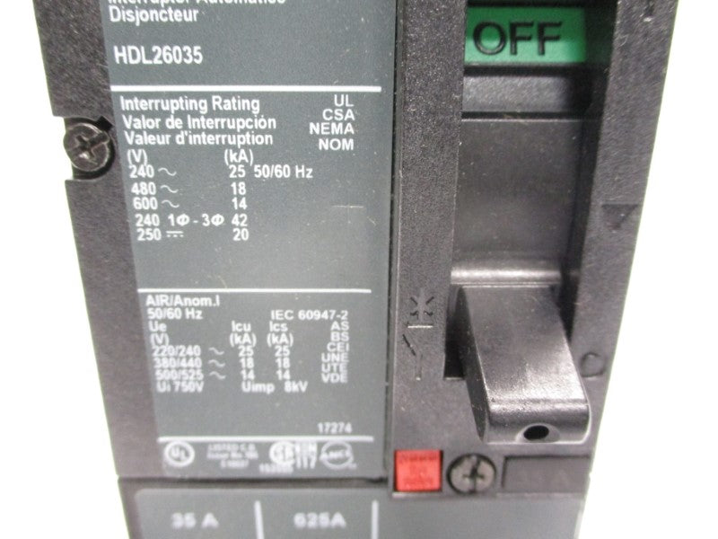 SQUARE D HDL26035 SER. S1 600V 35A NSMP