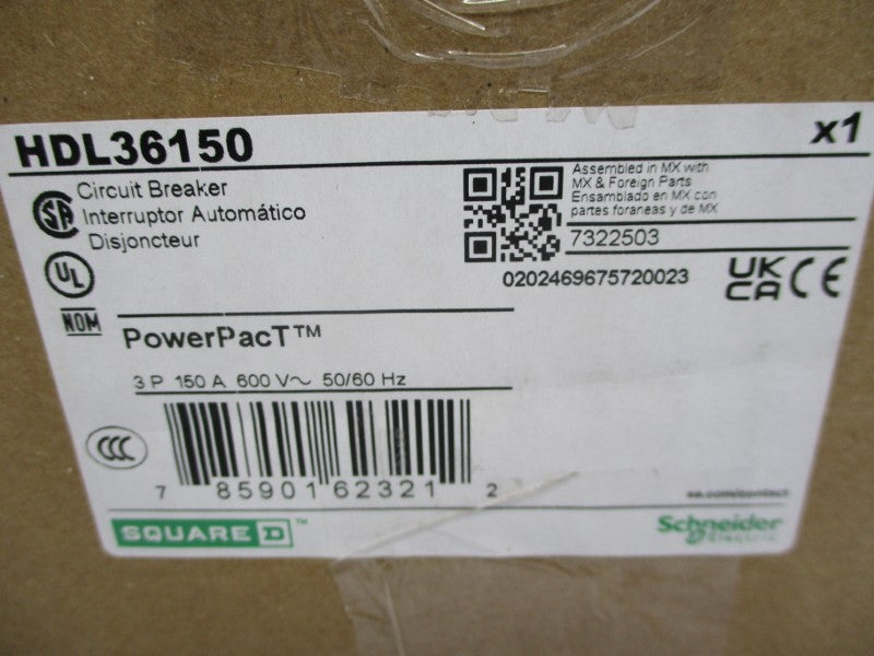 SQUARE D HDL36150 600V 150A (GREEN) NSMP