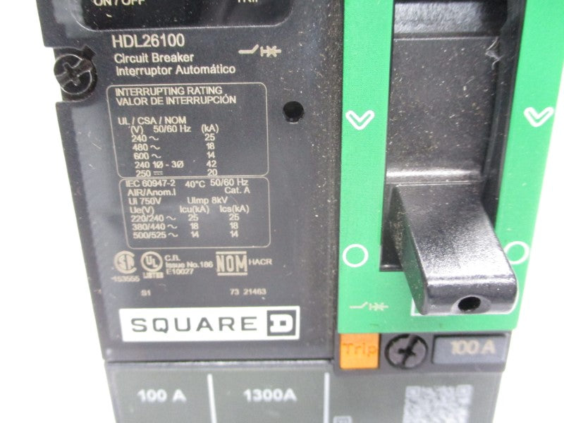 SQUARE D HDL26100 600V 100A (GREEN) NSMP