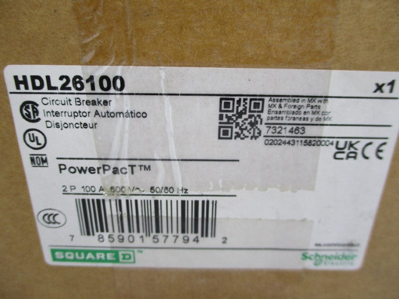 SQUARE D HDL26100 600V 100A (GREEN) NSMP
