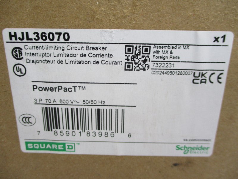 SQUARE D HJL36070 600V 70A (GREEN) NSMP