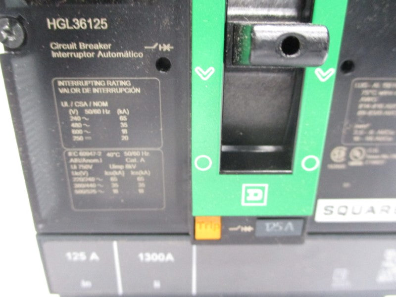 SQUARE D HGL36125 600V 125A (GREEN) NSMP