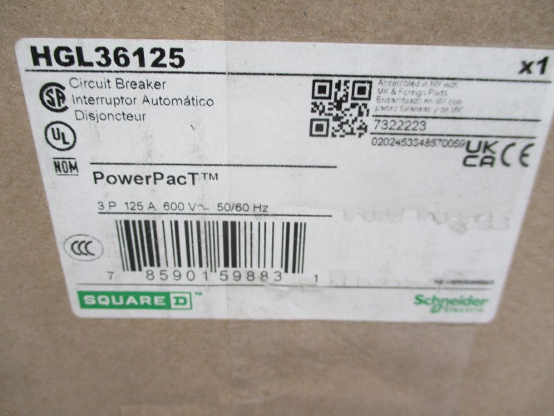 SQUARE D HGL36125 600V 125A (GREEN) NSMP