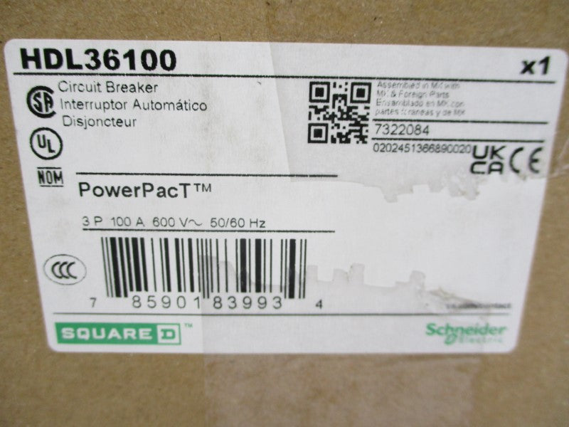 SQUARE D HDL36100 600V 100A (GREEN) NSMP