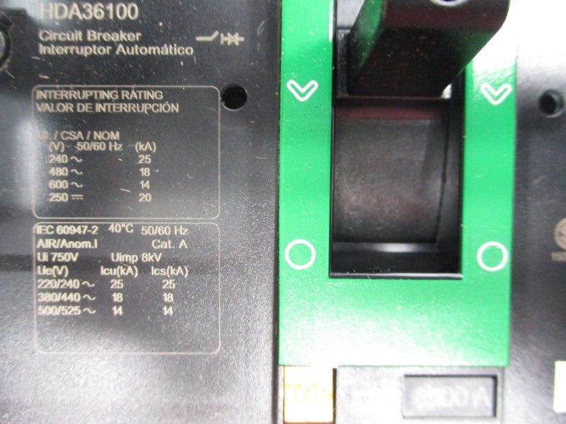 SQUARE D HDA36100 600V 100A (GREEN) NSMP
