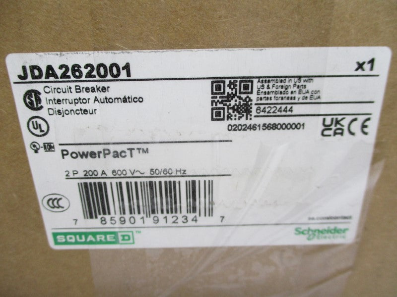 SQUARE D JDA262001 600V 200A (GREEN) NSMP