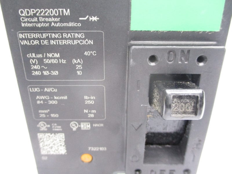 SQUARE D QDP22200TM 240V 200A (GREEN) NSNP
