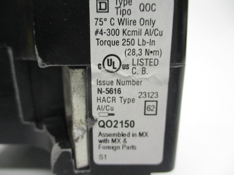 SQUARE D QO2150 SER. S1 120/240V 150A (AS PICTURED) NSNP