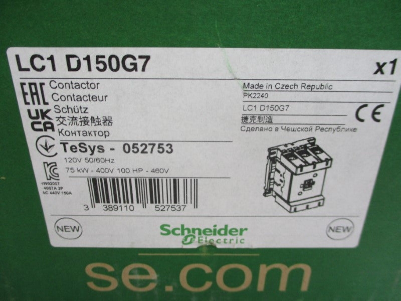 SCHNEIDER ELECTRIC LC1D150G7 120V 250A (GREEN) NSMP