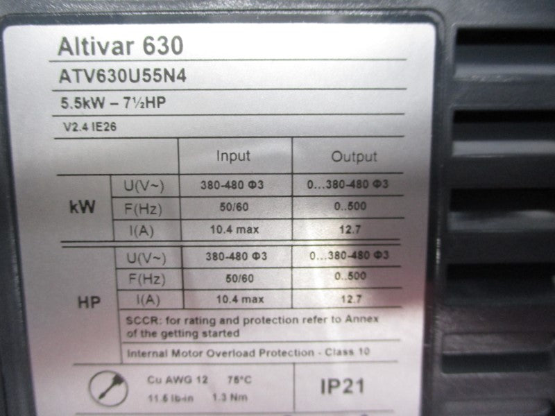 SCHNEIDER ELECTRIC ATV630U55N4 380-480V 10.4A NSMP