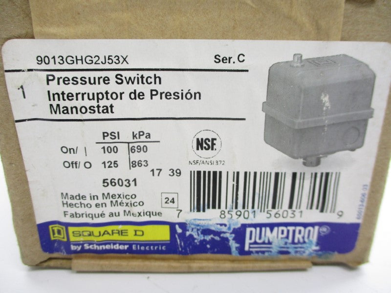 SQUARE D 9013GHG2J53X SER. C 125PSI NSFS