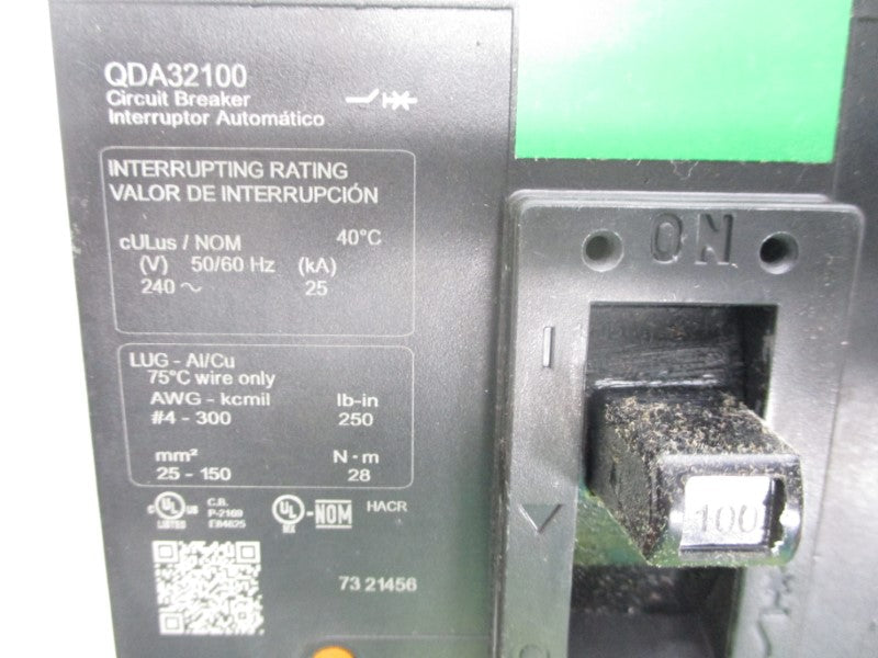 SQUARE D QDA32100 240V 100A (GREEN) NSMP