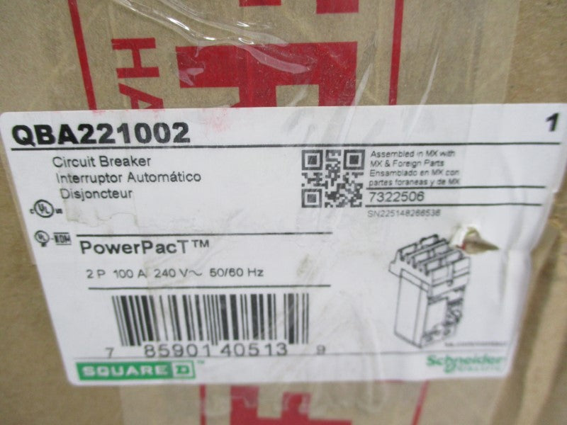SQUARE D QBA221002 240V 100A (GREEN) NSMP