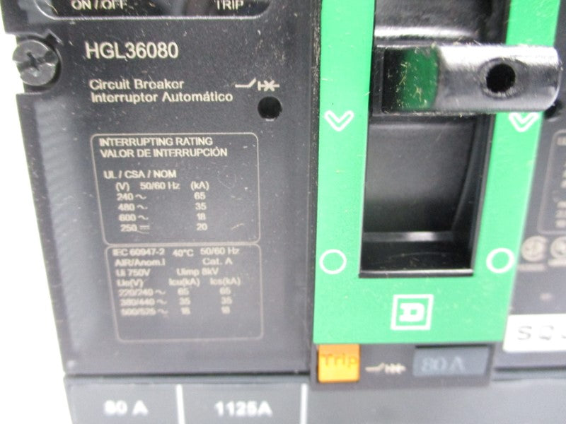 SQUARE D HGL36080 600V 80A (GREEN) NSMP