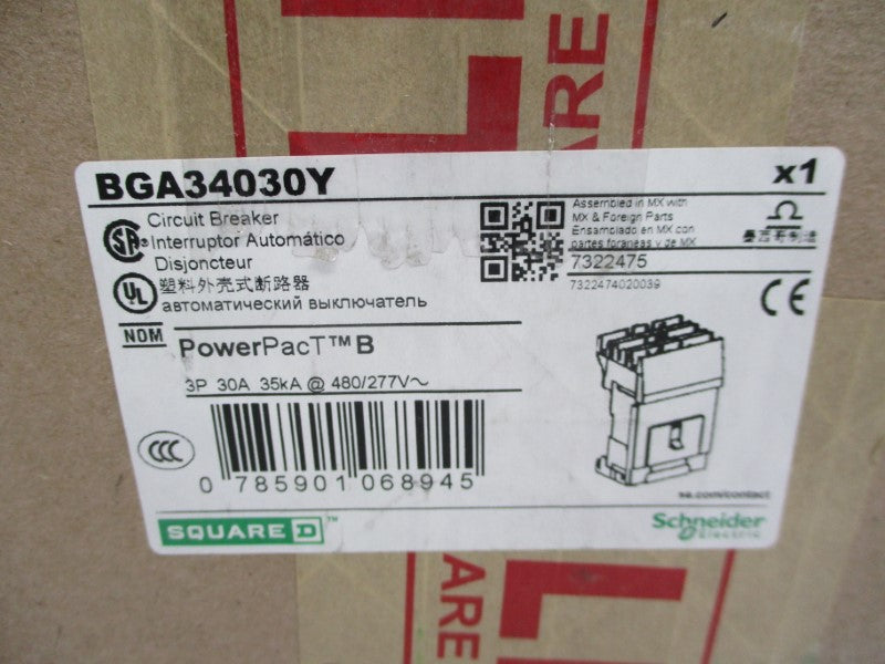 SQUARE D BGA34030Y 277V 30A (GREEN) NSMP