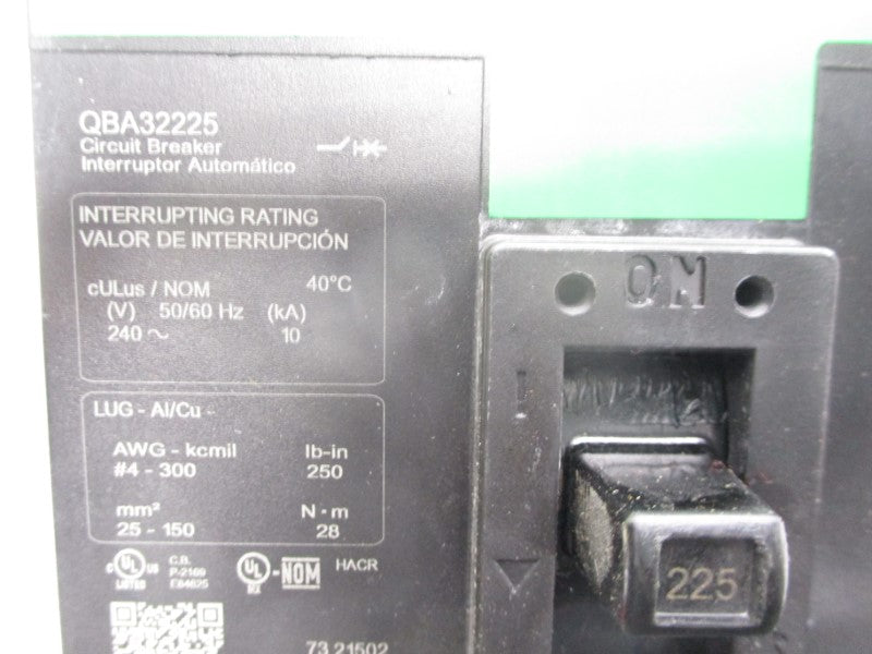 SQUARE D QBA32225 240V 225A (GREEN) NSMP