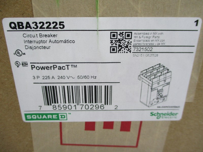 SQUARE D QBA32225 240V 225A (GREEN) NSMP