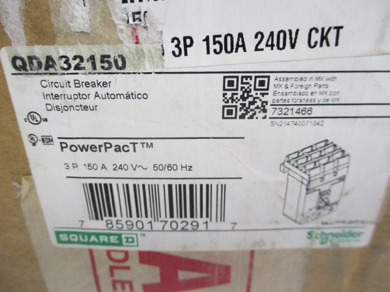SQUARE D QDA32150 240V 150A (GREEN) NSMP