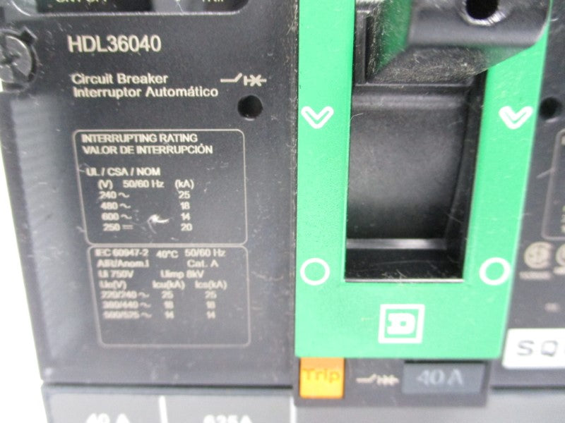 SQUARE D HDL36040 600V 40A (GREEN) NSMP