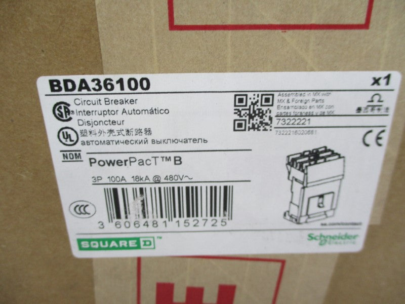 SCHNEIDER ELECTRIC BDA36100 480V 100A NSFS