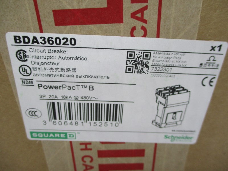 SQUARE D BDA36020 480V 20A (GREEN) NSFS