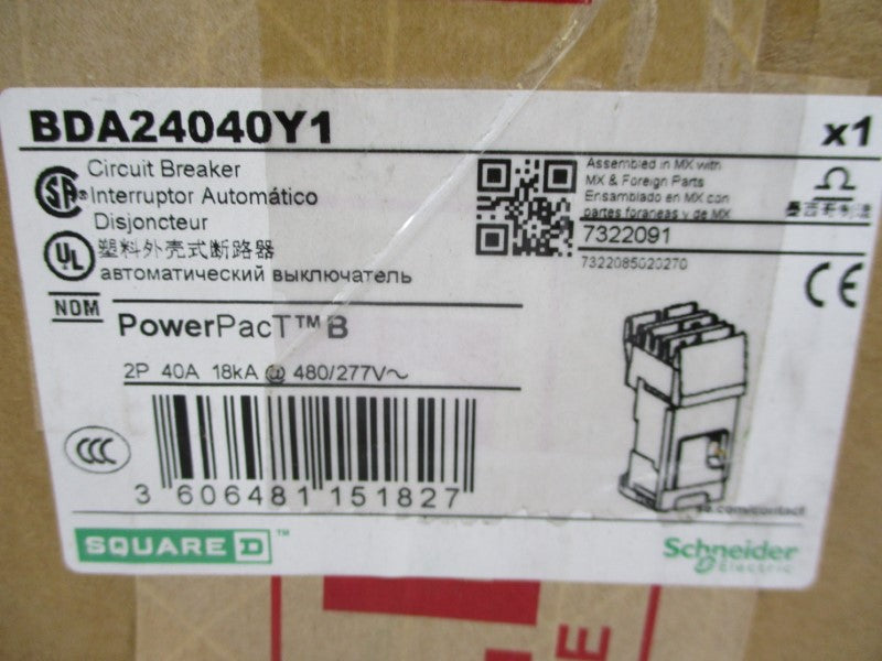 SQUARE D BDA24040Y1 277V 40A (GREEN) NSMP