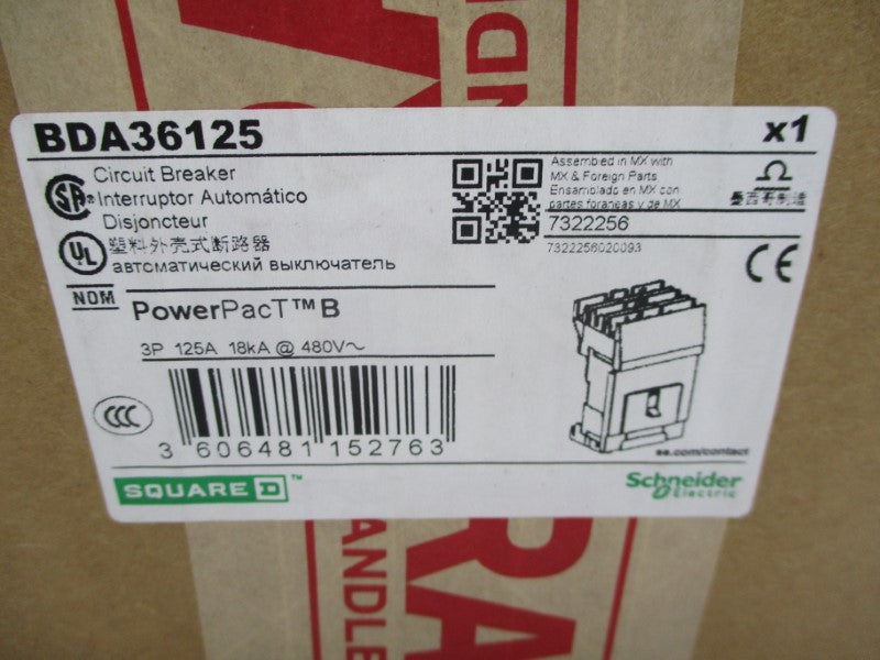 SQUARE D BDA36125 480V 125A (GREEN) NSFS