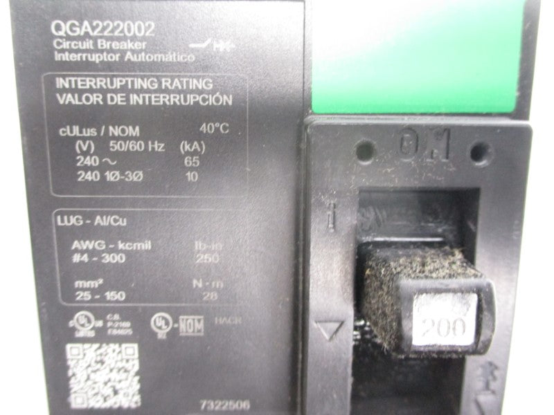 SQUARE D QGA222002 240V 200A (GREEN) NSMP
