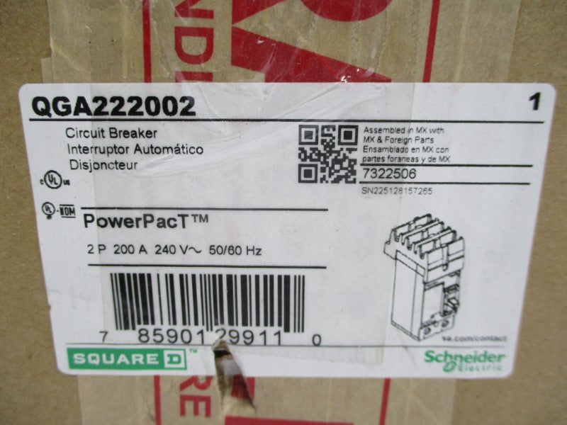 SQUARE D QGA222002 240V 200A (GREEN) NSMP