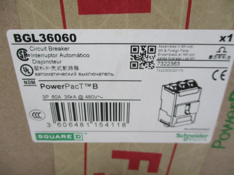 SQUARE D BGL36060 480V 60A (GREEN) NSFS