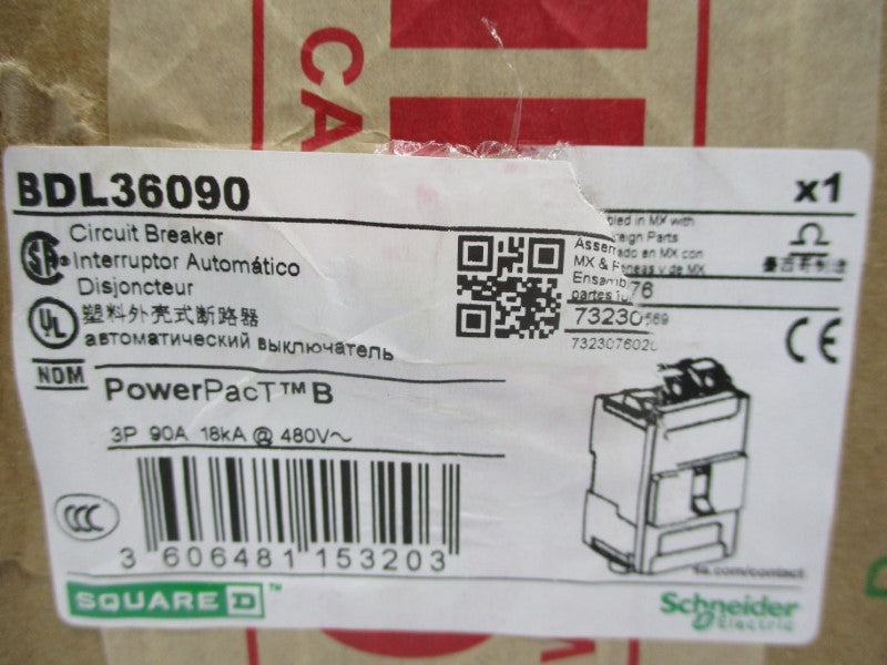 SQUARE D BDL36090 480V 90A (GREEN) NSFS