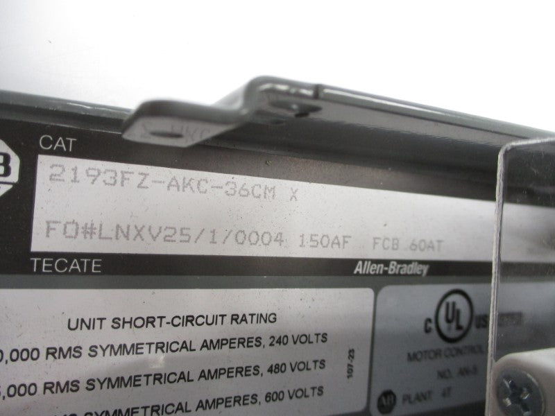 ALLEN BRADLEY 2193FZ-AKC-36CM 600V (AS PICTURED) NSNP