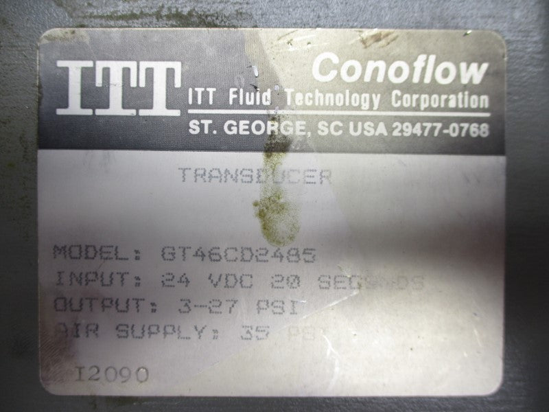ITT GT46CD2485 24VDC 3-27PSI UNMP