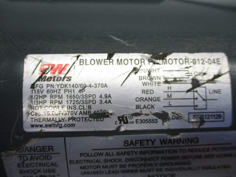 EW MOTORS YDK140/60-4-370A 115V 4.9A UNMP