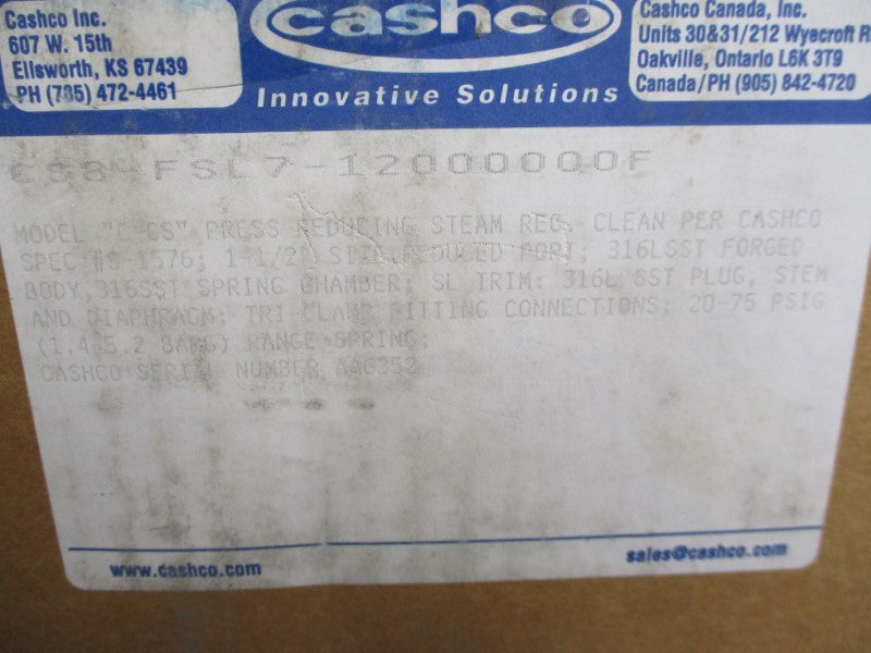 CASHCO C-CS-FGD CS8-FSL7-12000000F 20-75PSI 1-1/2" NSMP