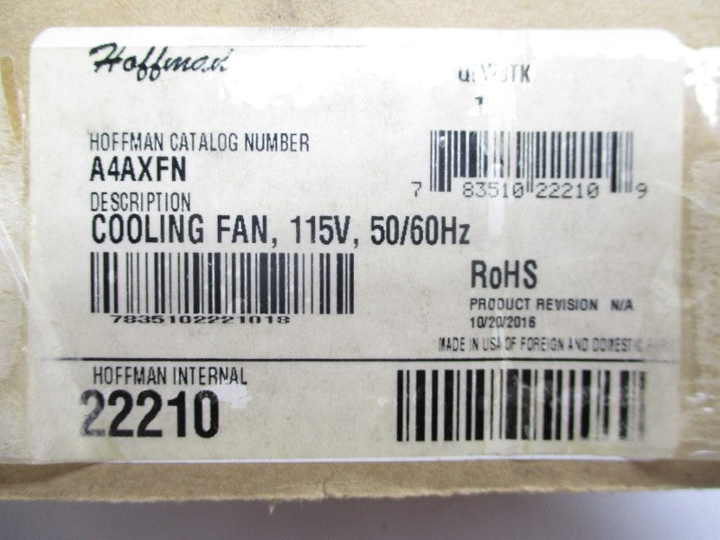 HOFFMAN A-4AXFN 115VAC .20/.18A NSMP