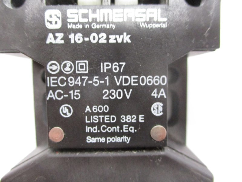 SCHMERSAL AZ16-02ZVK 230V 4A (NO KEY) NSNP