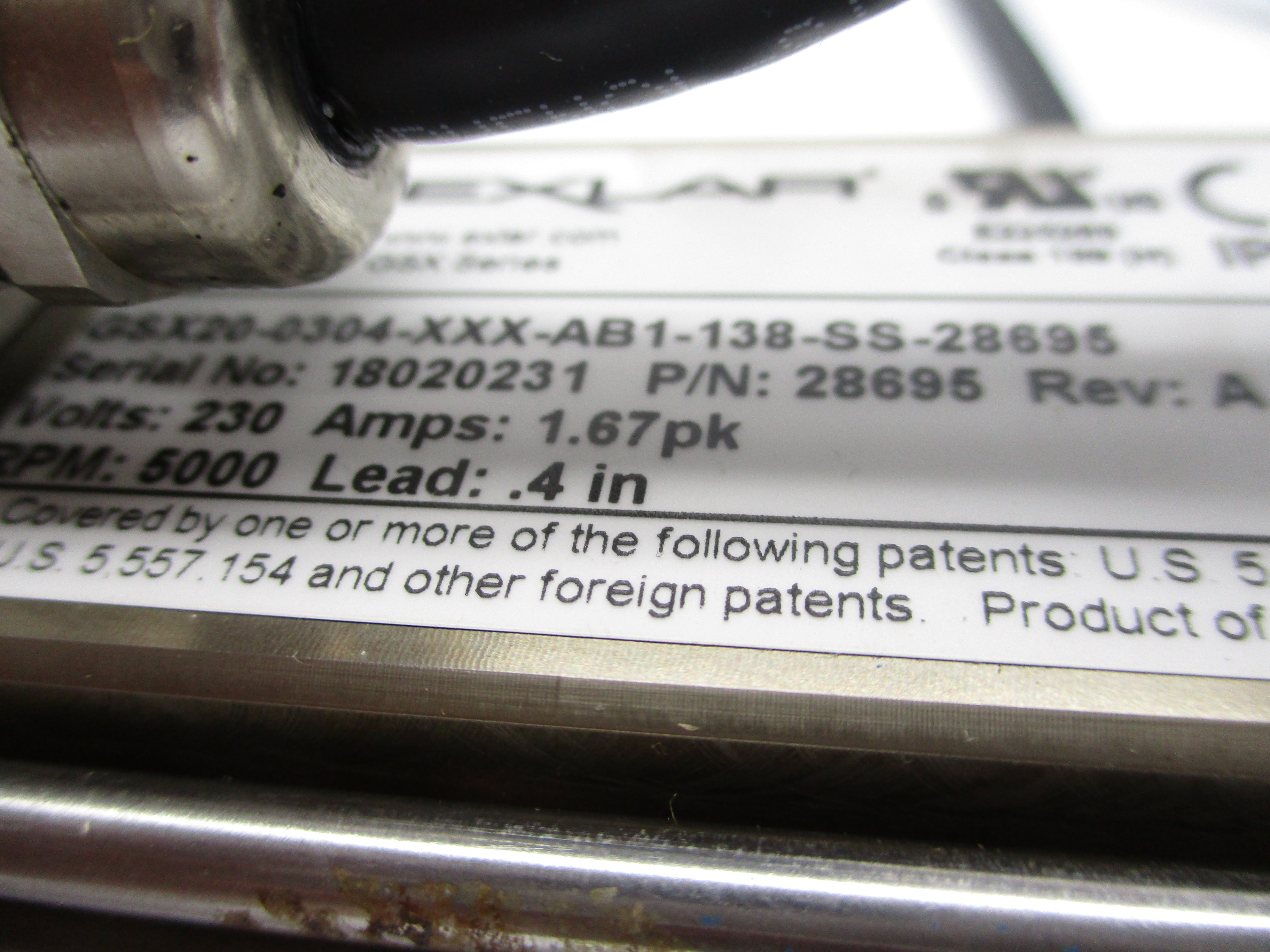 EXLAR GSX20-0304-XXX-AB1-138-SS-28695 230V 1.67A NSMP
